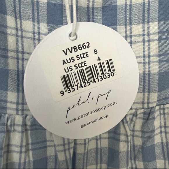 Petal & Pup Light Blue Plaid Midi Dress - Picture 4 of 8